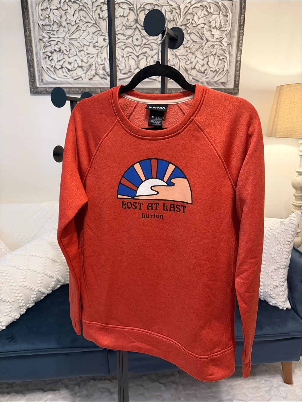 Burton Orange 'Lost At Last' Crewneck Sweater